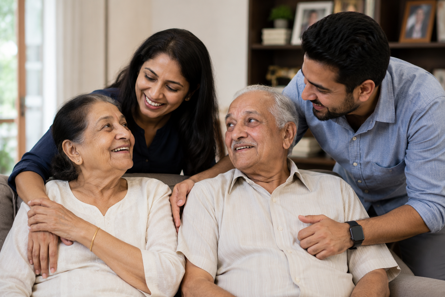 Family caring for loved ones at home