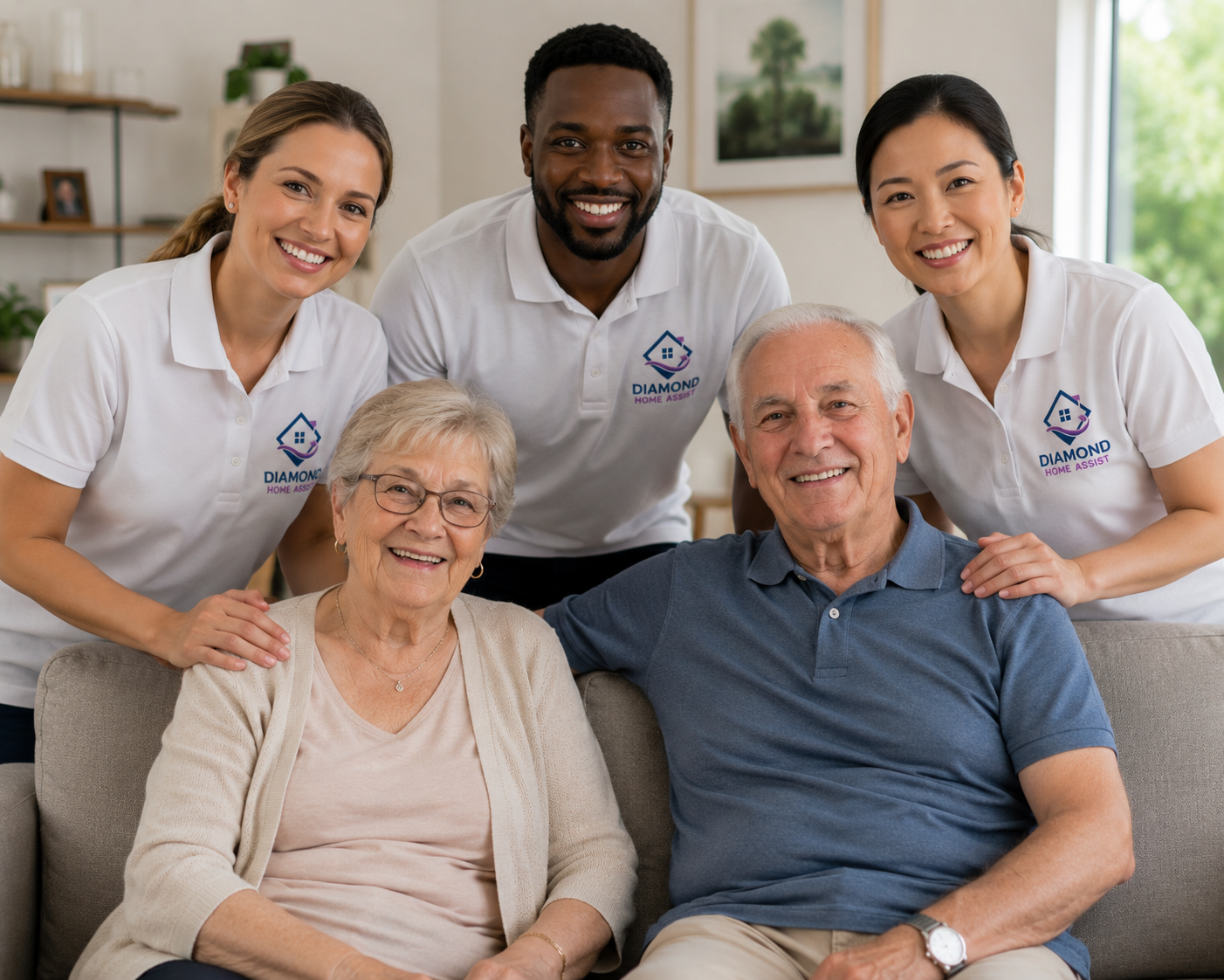 Diamond Home Assist team with clients at home